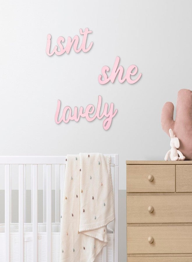 AOCEAN Wood Sign Boho Decor Isn’t She Lovely Wall Art Bedroom Baby Girl Princess Room Nursery Shelf Home Decoration (Pink) - Image 4