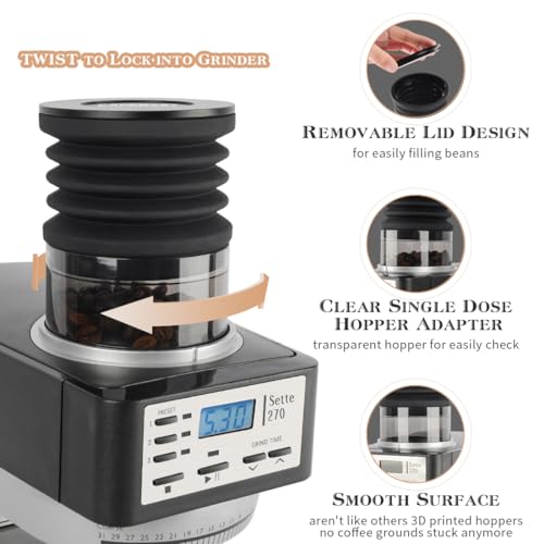 CAFEMASY Coffee Grinder Cleaning Tools Single Dose Hopper and Silicone Bellows Clear PC Advanced Add-On Part Compatible with Baratza Sette Grinder - Image 3