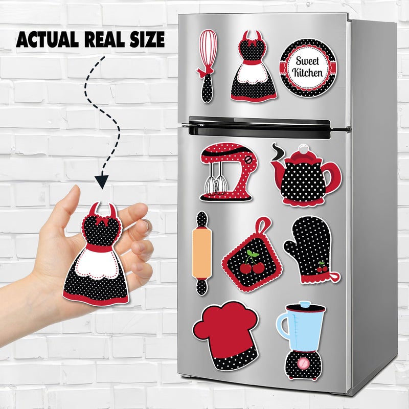 Fridge Magnet, Red Chief Magnets Collection 10 Pieces, Magnetic Fridge Decor, Decorative Magnets, Strong Magnet, Magnetic Stickers, Fridge Magnet Set, Cute Refrigerator Magnets - Image 3