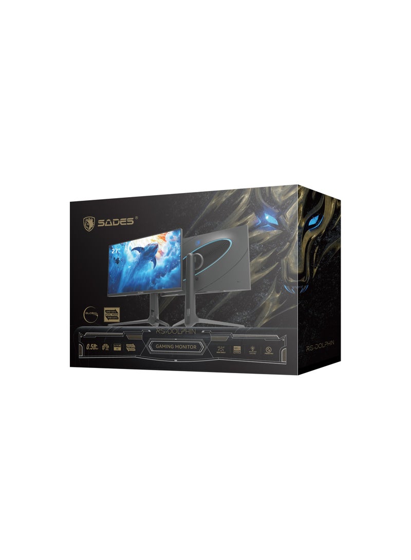 ساديس شاشة ألعاب Sades RS-Dolphin مقاس 27 بوصة بدقة 4K UHD | معدل تحديث 160-320 هرتز، زمن استجابة 0.5 مللي ثانية MPRT، دعم HDR | دقة 3840×2160، مزامنة تكيفية | أسود - SA-F01U27-B - Image 5