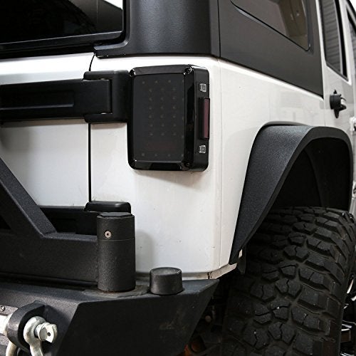 Hooke Road Wrangler Tail Light Replacement Assembly Smoked Lens w/Brake Light & Turn Signal for Jeep Wrangler JK & Wrangler Unlimited 2007-2018 - Image 4