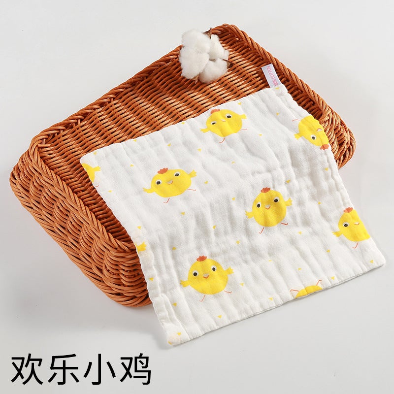 6-Layer Pure Cotton Square Towel Baby Face Towel Children'S Saliva Towel Infant Class A All-Cotton Towel Cotton Gauze Newborn - Image 1