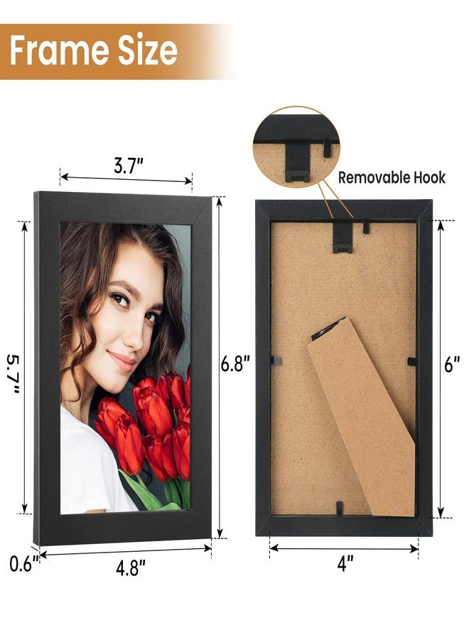 LBECUA 4x6 Picture Frame Set of 2, Wooden Picture Frames with HD Plexiglass Display Pictures 4x6, Horizontal and Vertical for Wall and Tabletop, Black - Image 2