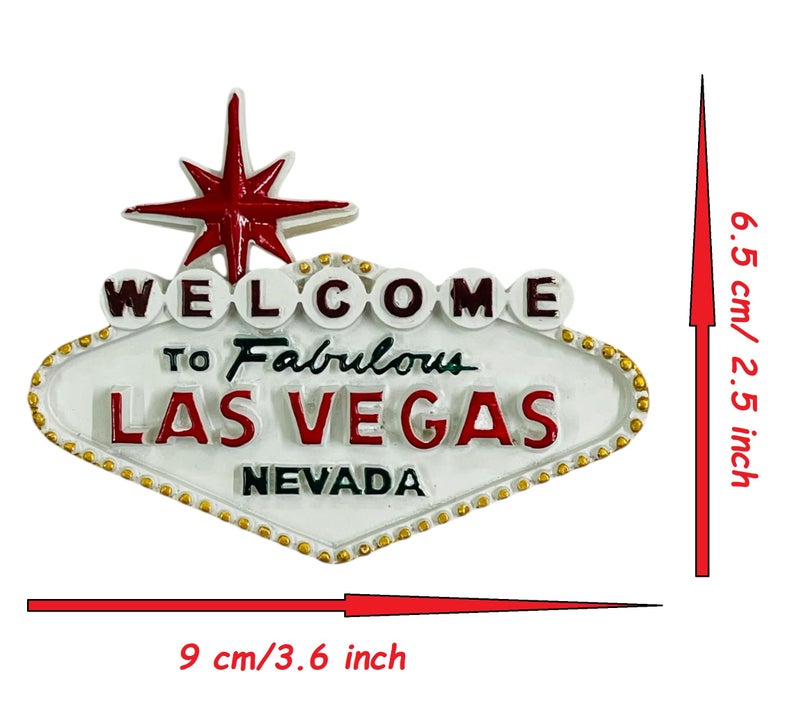 Krisah Las Vegas Welcome Sign Decorative Fridge Magnet, 4D Resin, Nevada Souvenir - Image 3