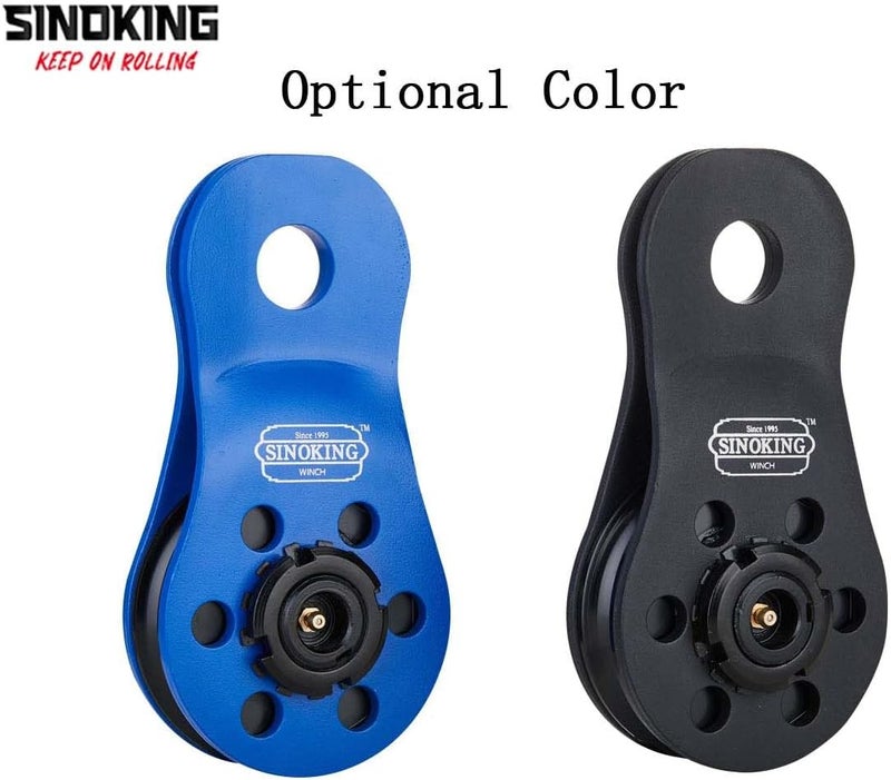 SINOKING Universal Fit Winch Snatch Block 22000lbs/10T Max Load Snatch Block Heavy Duty Rope Pulley Winch Accessories Blue Textured Coating (Blue) - Image 2