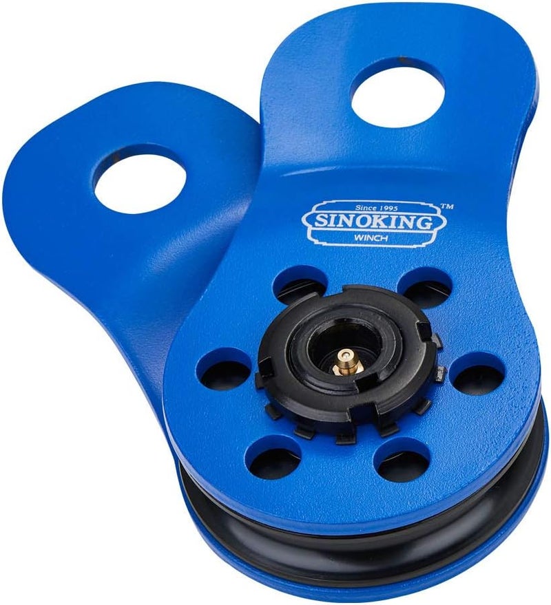 SINOKING Universal Fit Winch Snatch Block 22000lbs/10T Max Load Snatch Block Heavy Duty Rope Pulley Winch Accessories Blue Textured Coating (Blue) - Image 1