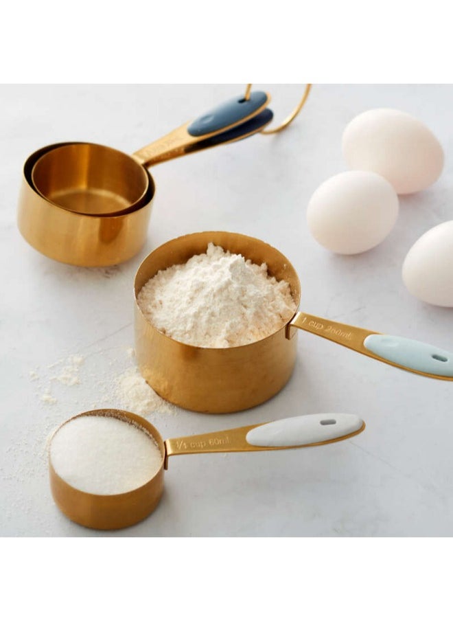 Wilton - Wilton Navy & Gold Nesting Measuring Cups with Snap-On Ring, 4-Count - Image 1