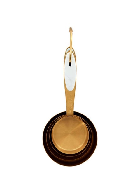 Wilton Navy & Gold Nesting Measuring Cups with Snap-On Ring, 4-Count