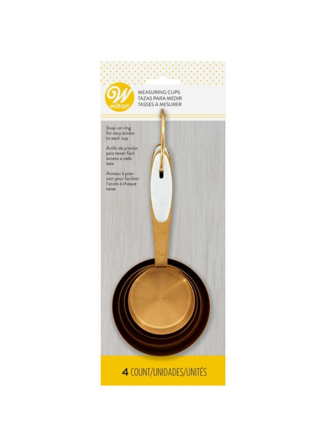 Wilton - Wilton Navy & Gold Nesting Measuring Cups with Snap-On Ring, 4-Count - Image 1