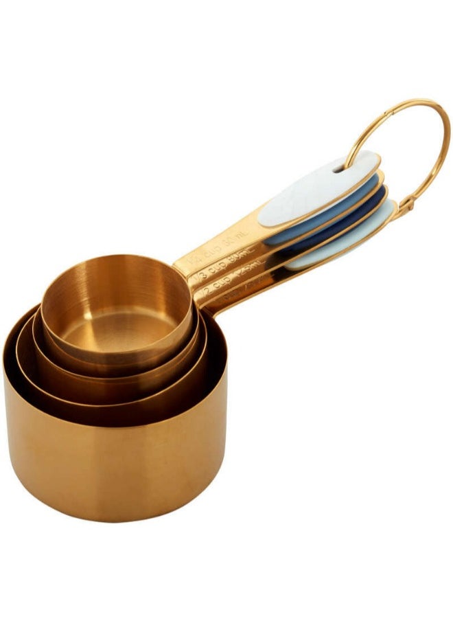 Wilton - Wilton Navy & Gold Nesting Measuring Cups with Snap-On Ring, 4-Count - Image 1