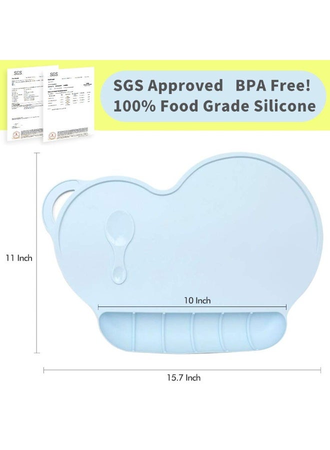 Andyken Silicone Baby Placemat - Food Grade Silicone Kids Placemats Reusable Travel Placemat for Kids Tiny Diner Portable Washable Restaurant Food Mat for Child Toddler Infant - Image 5