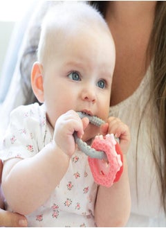 BUMKiNs Bumkins Teething Freezer Toys for Babies, Baby Toy Keys Rings, Teething Baby Relief, Babies 3 Months Up, Teether Bracelet with Charms, Freezable Platinum Silicone  - Image 3