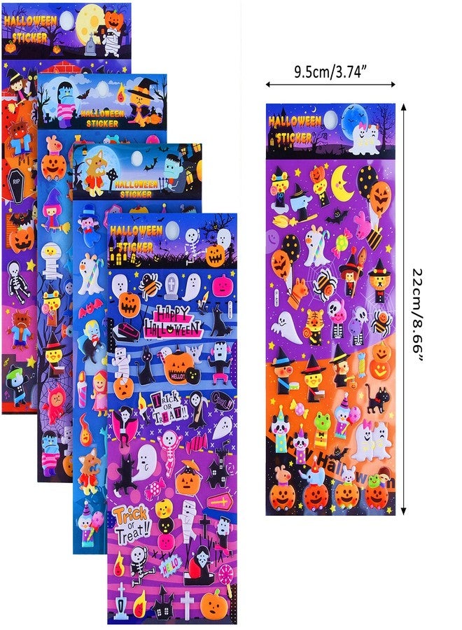 ASTARON 3D Halloween Stickers - 8 Sheets, 300 Puffy Stickers with Witch, Skull, Pumpkin, Ghost Designs for Decorations & Party Favors - Image 5
