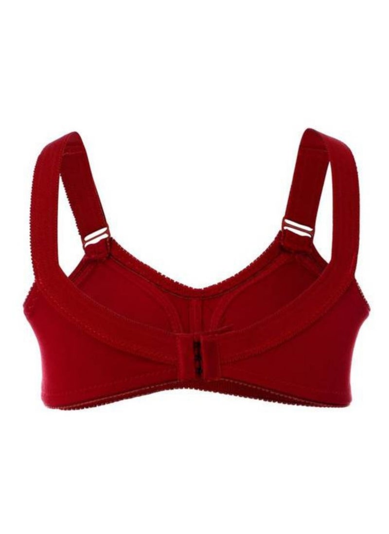 لاسو Lasso حمالات صدر قطن حزام مطاط غير مبطنه بدون سلك عاليه الجوده – 2 قطعه – الوان ( اسود- احمر)  - Image 5