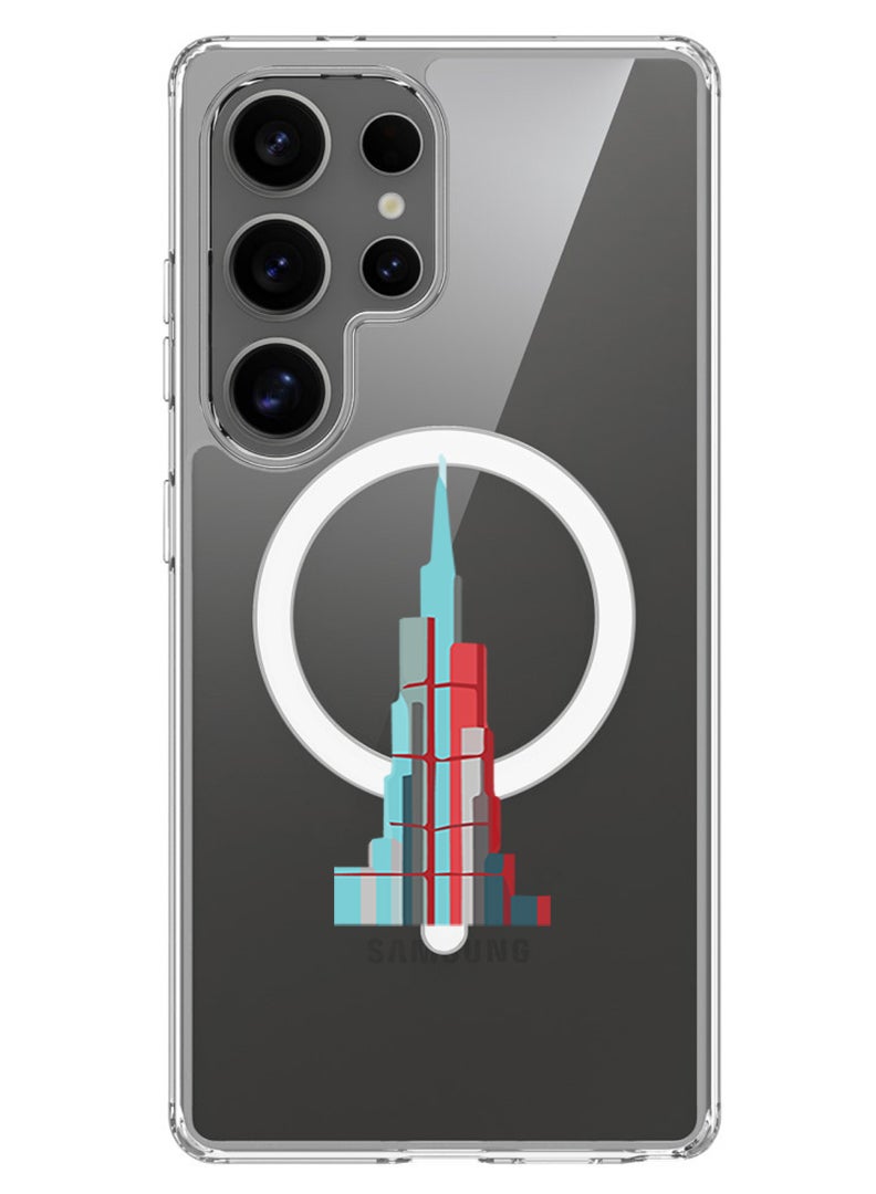 Theodor Magnetic Case for Samsung Galaxy S25 Ultra 6.9-inch Compatible with MagSafe Wireless Charging, Shockproof Phone Bumper Cover Burj Khalifa - Image 1