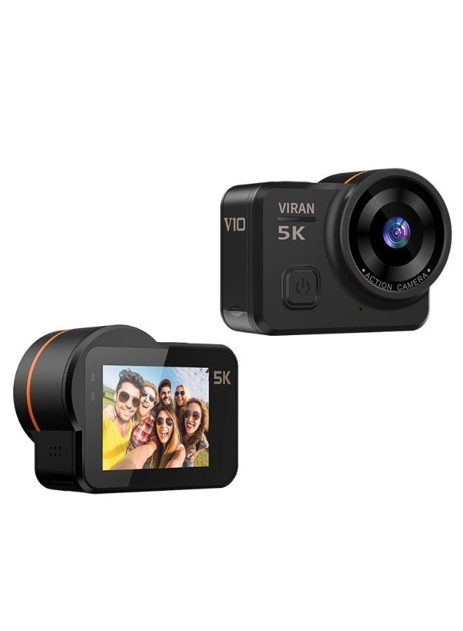 VIRAN V10 Action Camera, 5K/30FPS, 4K/60FPS Video, 12MP, 1/3-inch Sensor, 145° Ultra-Wide Angle, Touch Screen, 2.5H Battery, Live Charging Support​ - Image 1
