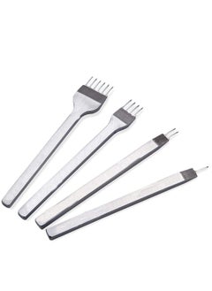 Excefore 4 Pcs Leather Prong Punch Tool Set, Leather Craft Tool Hole Punches, 1/2/4/6 Leather Prong Punch Leather Lacing Stitching Punch Tool for Leather Craft, Prong Lacing Stitching Punch  - Image 1