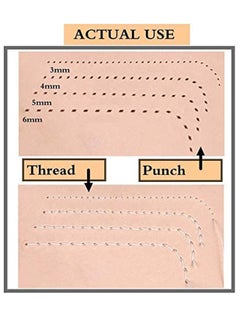 Excefore 4 Pcs Leather Prong Punch Tool Set, Leather Craft Tool Hole Punches, 1/2/4/6 Leather Prong Punch Leather Lacing Stitching Punch Tool for Leather Craft, Prong Lacing Stitching Punch  - Image 3