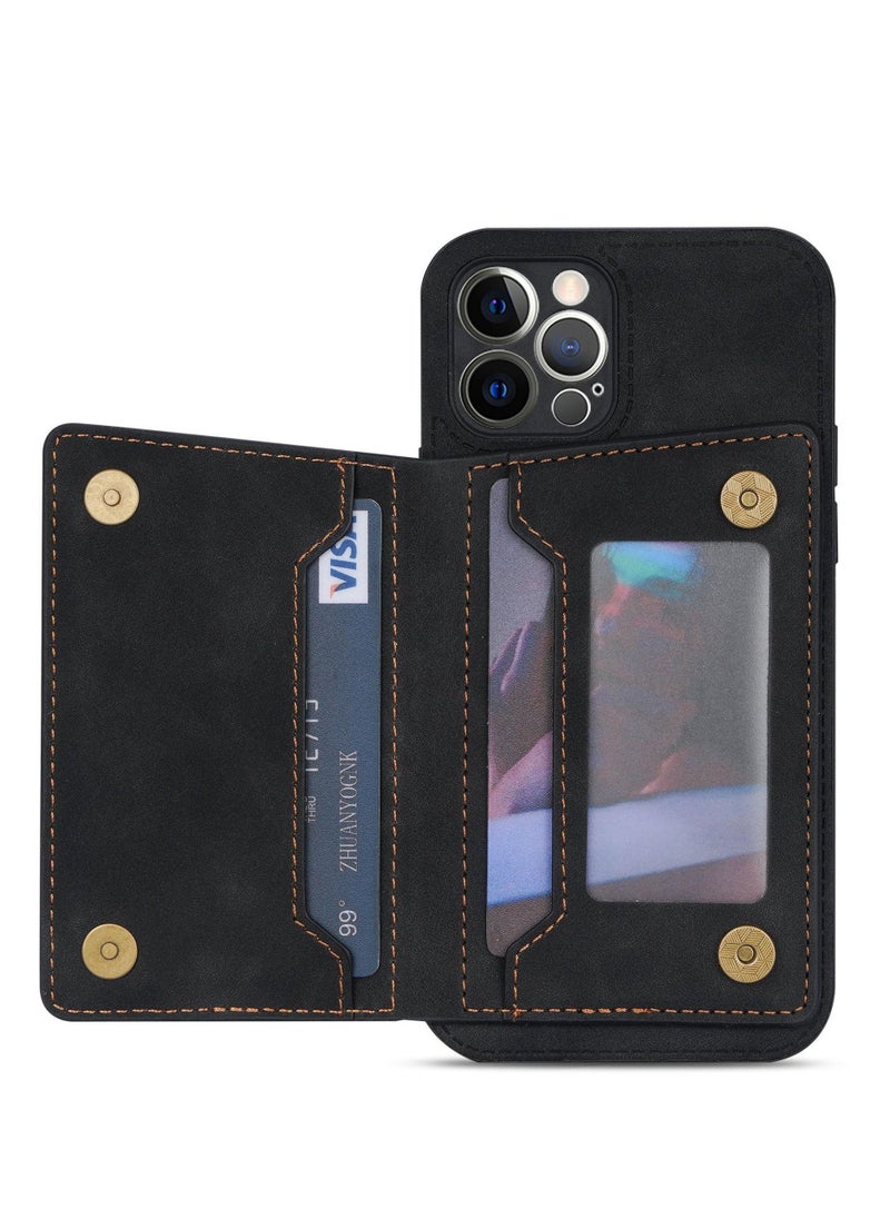 General - Suitable for Apple iPhone 15/15 Plus/15 Pro/15 Pro Max Phone Case - Line Splicing Side Stick Leather Case - Image 1