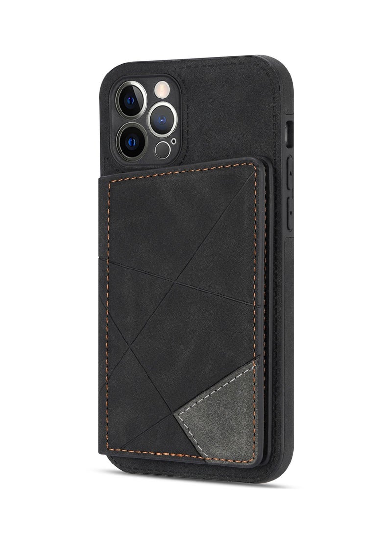 General - Suitable for Apple iPhone 15/15 Plus/15 Pro/15 Pro Max Phone Case - Line Splicing Side Stick Leather Case - Image 1