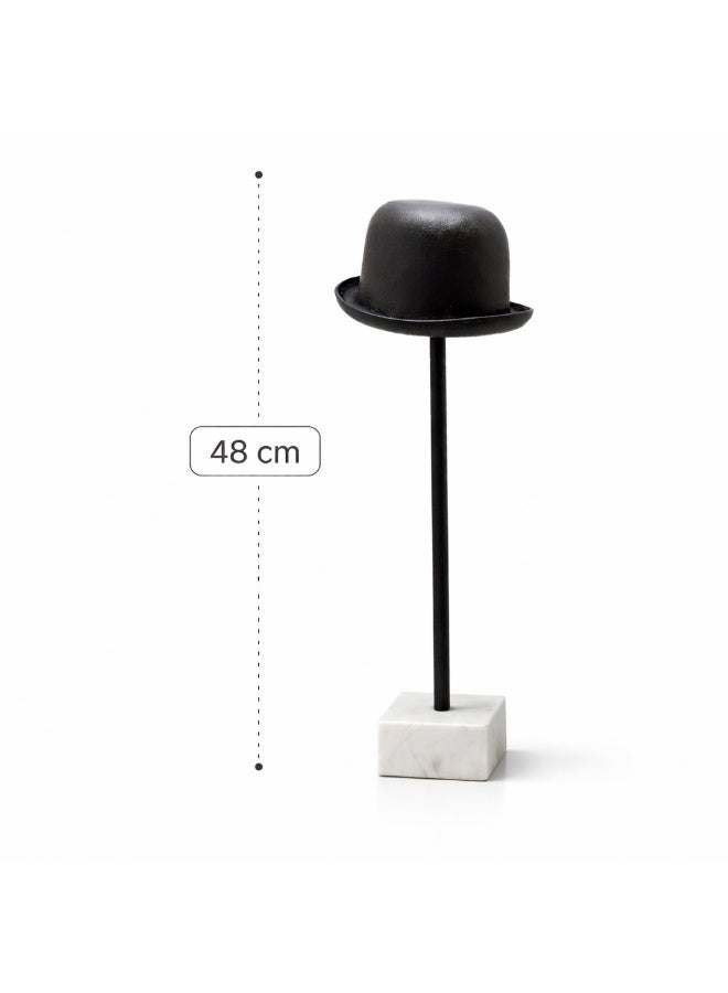 Handmade Aluminum Hat Decorative Sculpture with Natural Marble Base - Image 5