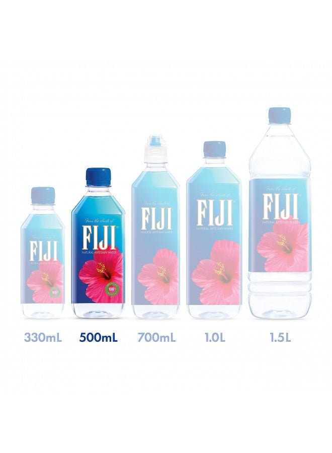 FIJI Natural Artesian Bottled Water 500 mL / 16.9 Fl Ounce (Pack of 6) - 100% Recycled Plastic - Image 4
