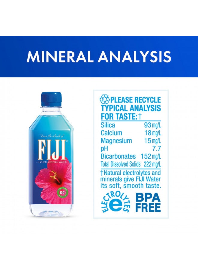 FIJI Natural Artesian Bottled Water 500 mL / 16.9 Fl Ounce (Pack of 6) - 100% Recycled Plastic - Image 3