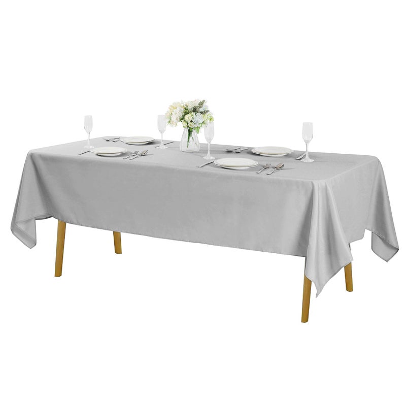 Rectangle Tablecloth 60x120 inch Washable Polyester Fabric Table Cloth for Wedding Party Dining Banquet Decoration60x120 Silver