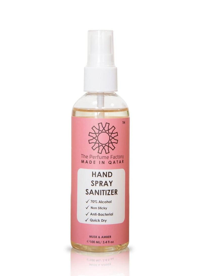The Perfume Factory HAND SPRAY SANITIZER - 100 ML - MUSK & AMBER