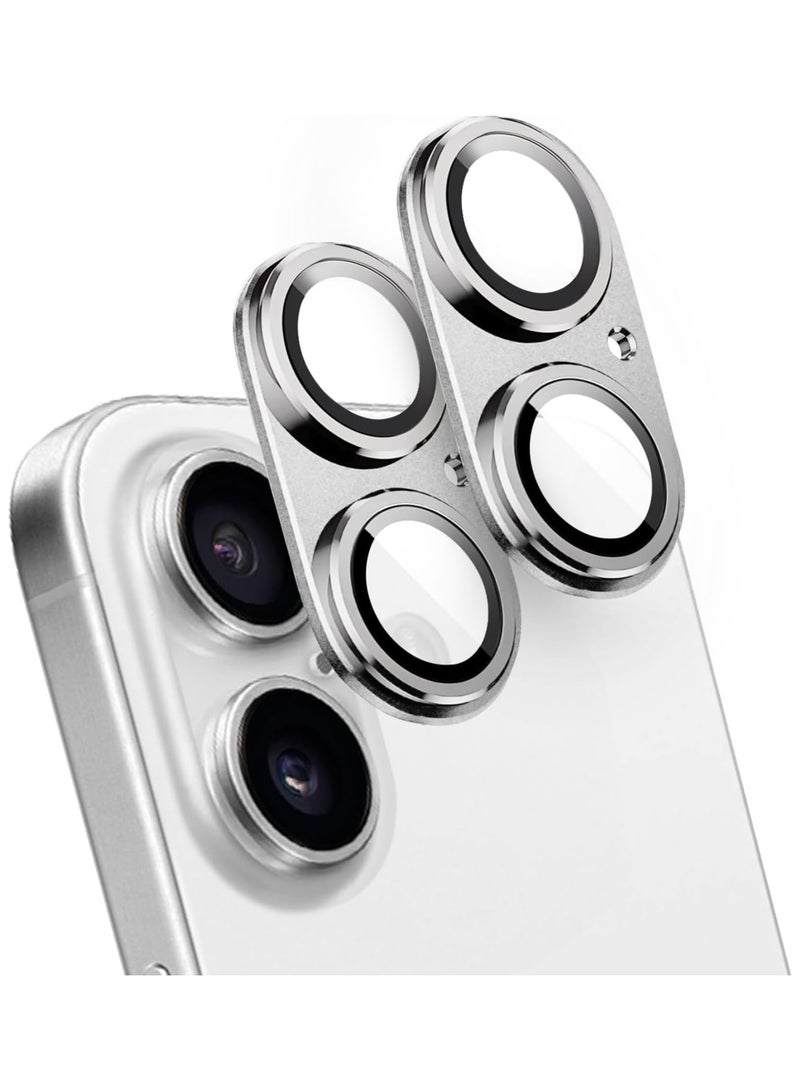 ACLIX Camera Lens Protector for iPhone 17, Shatterproof, Ultra-thin Aluminum Alloy Ring, Camera Lens Protective Film, (Silver) - Image 1