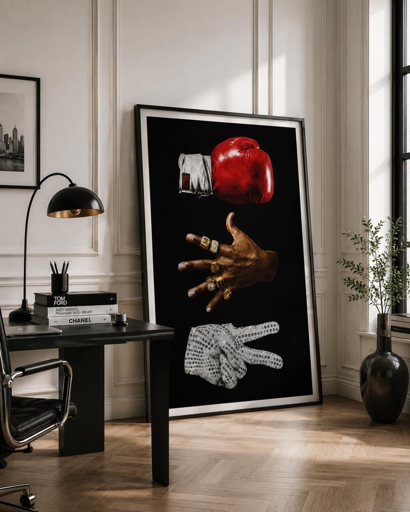 TNESSENTIAL Championship Boxing Glove Poster | Luxury Sports Wall Art, Winner Mentality Artwork - Image 1