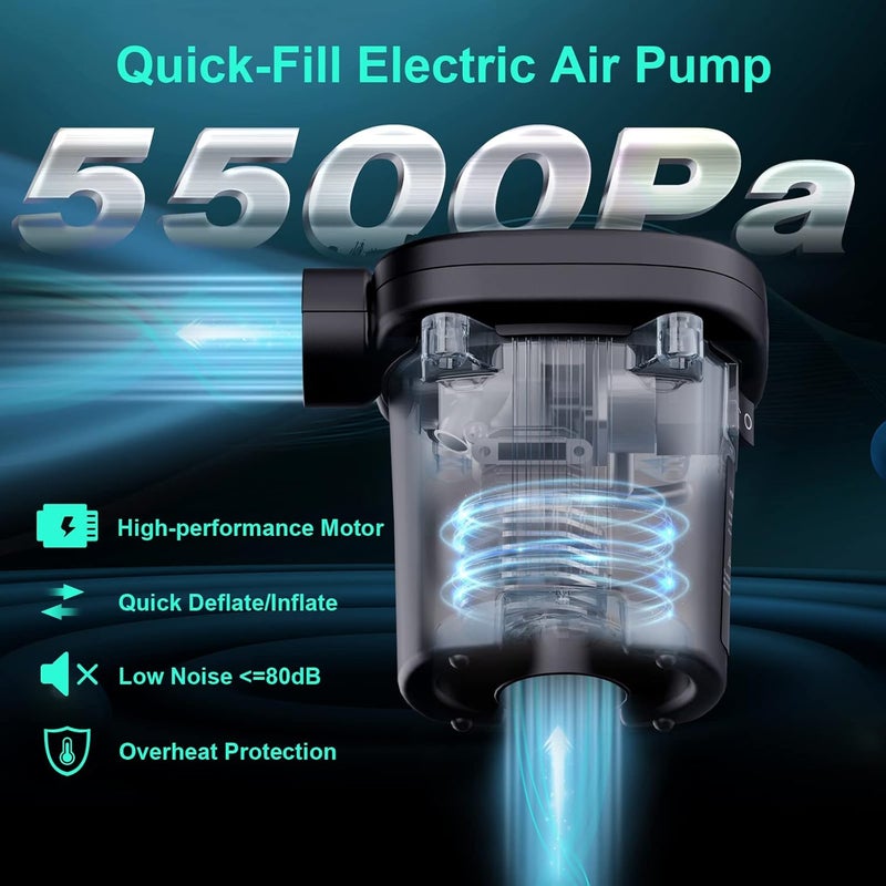 MAACLOUD Electric Air Pump - Quick-Fill Portable AC110-120V Pump for Inflatables, Mattresses, Cushions, Pool Floats & More - Image 2