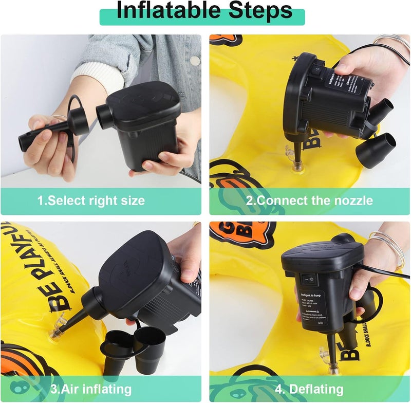 MAACLOUD Electric Air Pump - Quick-Fill Portable AC110-120V Pump for Inflatables, Mattresses, Cushions, Pool Floats & More - Image 4