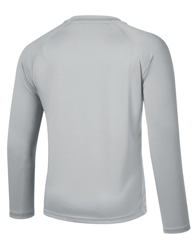 Willit Boy's UPF 50+ Sun Protection Shirt Long Sleeve Rash Guard Swim Shirts Youth SPF Fishing Quick Dry Shirt Gray L - Image 3
