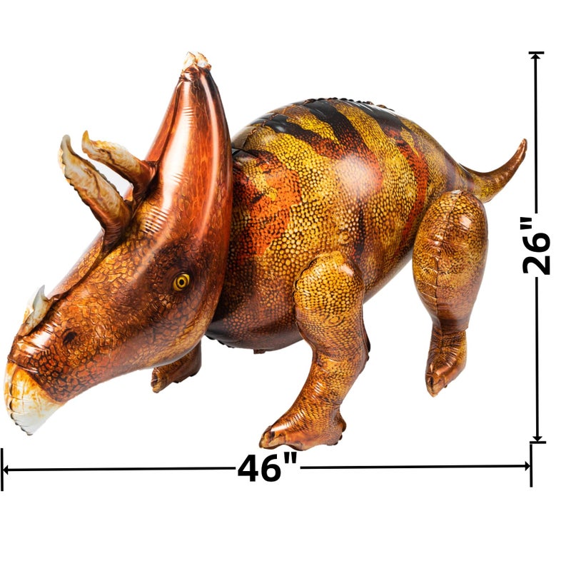 Nbguigdstr 3 Pcs 52" Inflatable Dinosaur Balloon-Dinosaur Party Decorations Birthday Party Supplies-Tyrannosaurus&Triceratops&Stegosaurus-Party Favors,Halloween,Christmas Gift for Kids and Adults - Image 4