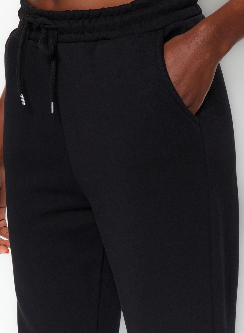 trendyol Black Thick Inside Fleece Basic Knitted Sweatpants Pants - Image 5
