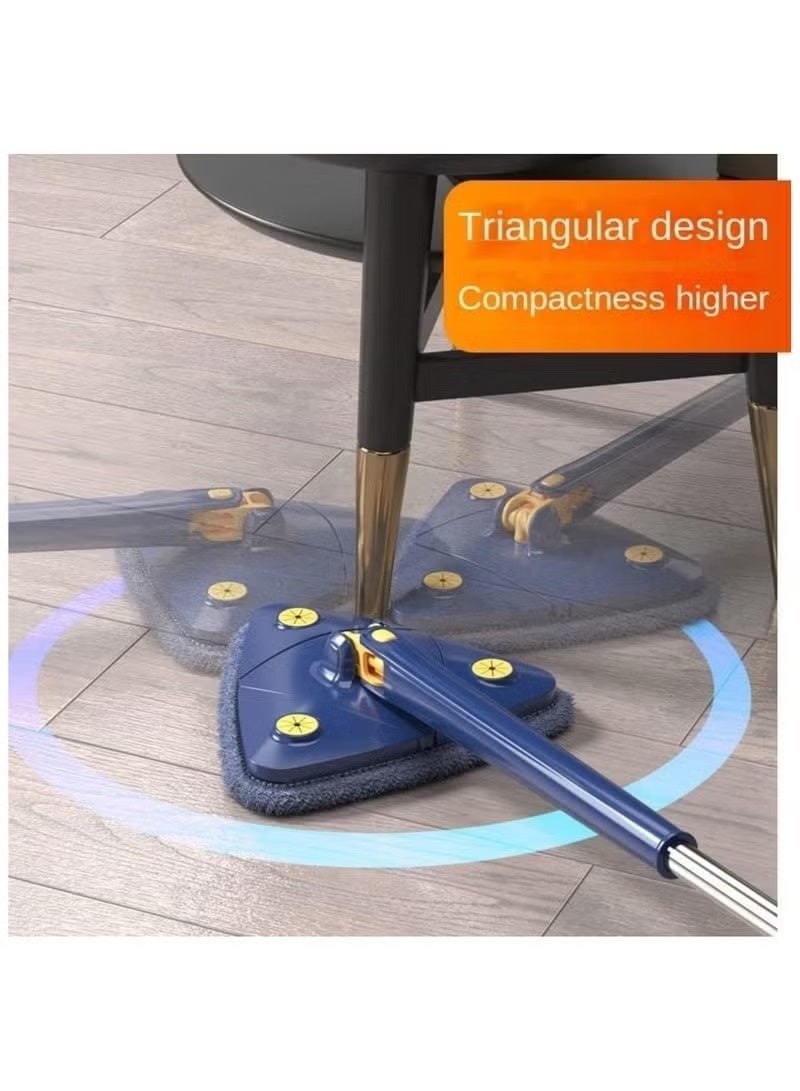 360° Rotatable Triangle Cleaning Mop – Push-Pull Automatic Self-Squeezing – Microfiber Wet & Dry Floor, Wall, Window & Car Cleaner – Extendable Handle Cleaning Tool - Image 3