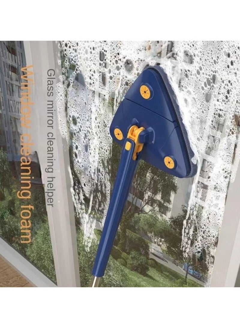 360° Rotatable Triangle Cleaning Mop – Push-Pull Automatic Self-Squeezing – Microfiber Wet & Dry Floor, Wall, Window & Car Cleaner – Extendable Handle Cleaning Tool - Image 2