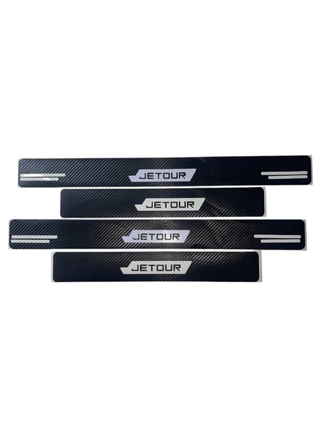 Generic Carbon Fiber Car Door Sill Protector Strip - Jetour Logo - Scratch Resistant - Easy to Install - Suitable for All Types of Jetour Cars  - Image 1
