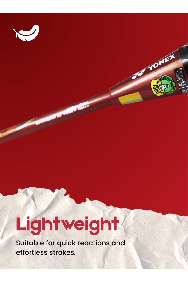 Yonex Nanoray 72 Light Badminton Racket 5U G4 | Lightweight Graphite Shaft | Isometric Head | Solid Feel | Fast Swing Speed | Professional Racket for Men & Women | Red - Image 3