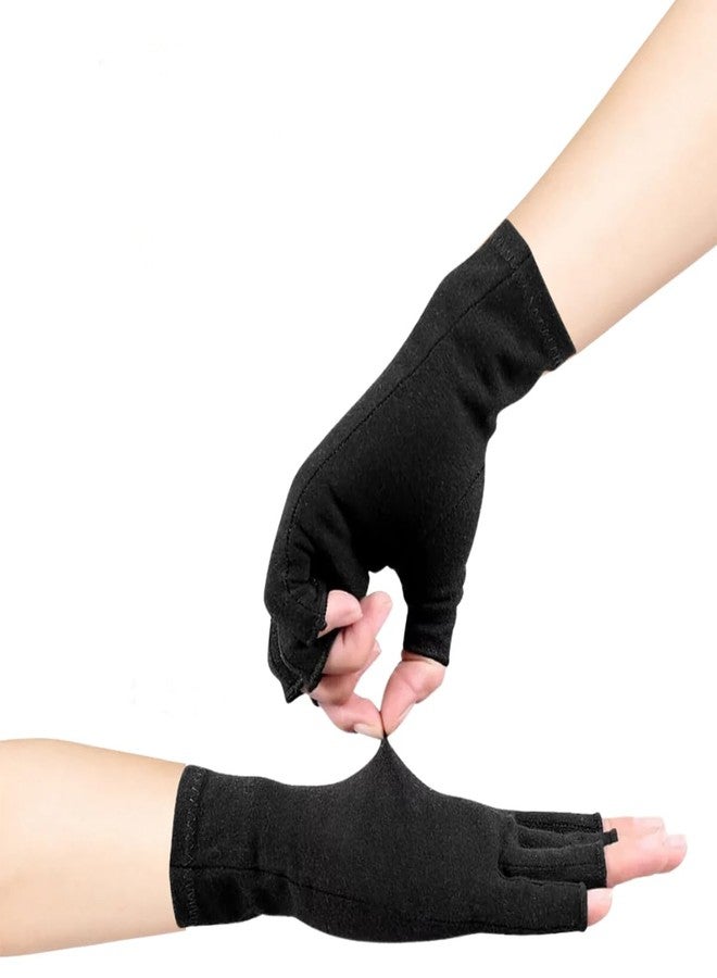 XuoAz Arthritis Compression Gloves for Women Men - Fingerless Arthritis Gloves for Carpal Tunnel Pain Typling Gloves - Image 2