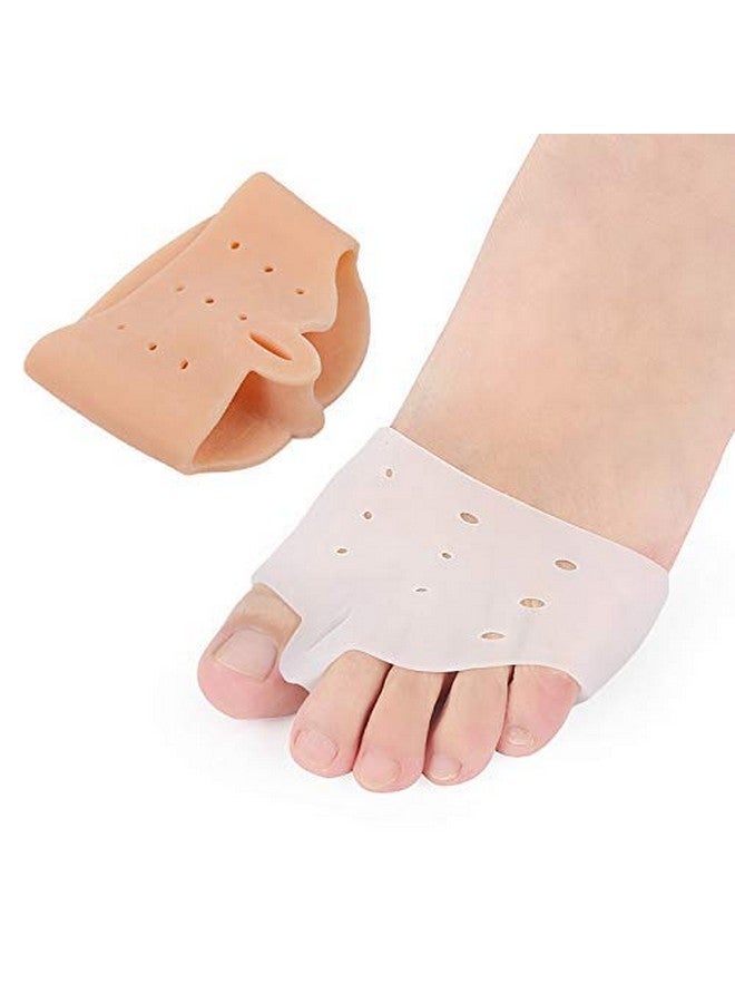 في أر تي وسادات أكمام مشط القدم من VRT، قطعتان من وسادات أكمام مشط القدم مع وسادة نعل جل لدعم آلام مشط القدم وورم مورتون العصبي والمسامير وآلام أخرى في مشط القدم للرجال والنساء (أبيض) - Image 2