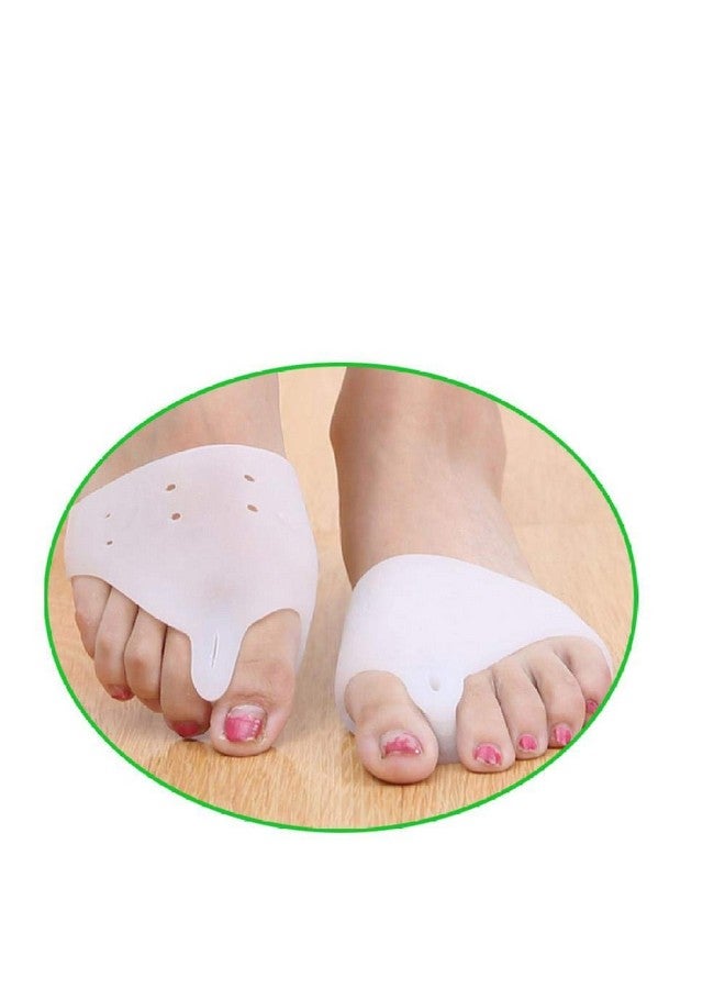 في أر تي وسادات أكمام مشط القدم من VRT، قطعتان من وسادات أكمام مشط القدم مع وسادة نعل جل لدعم آلام مشط القدم وورم مورتون العصبي والمسامير وآلام أخرى في مشط القدم للرجال والنساء (أبيض) - Image 3