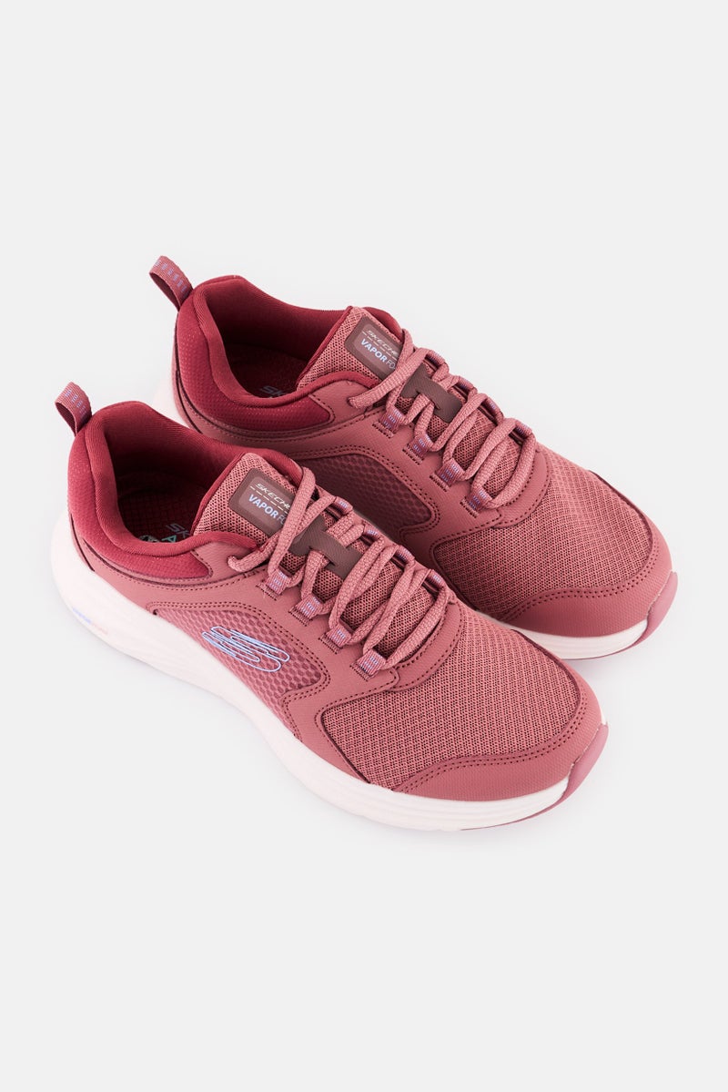 SKECHERS Women Vapor Foam Lasting Moment Lace Up Running Shoes, Mauve - Image 2
