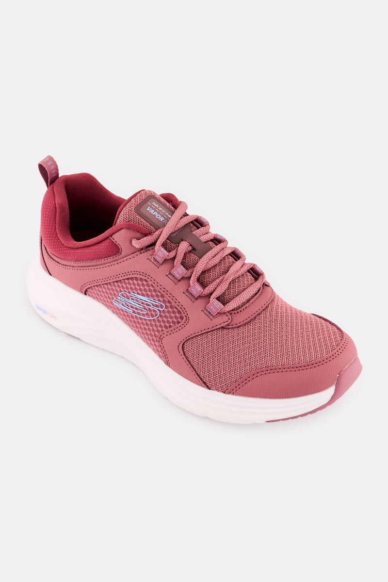 SKECHERS Women Vapor Foam Lasting Moment Lace Up Running Shoes, Mauve - Image 1