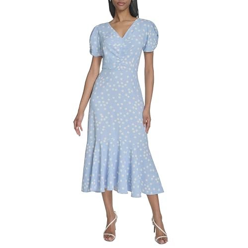 HALSTON H Women's Dress, Breeze/Cream, 10 - Image 1