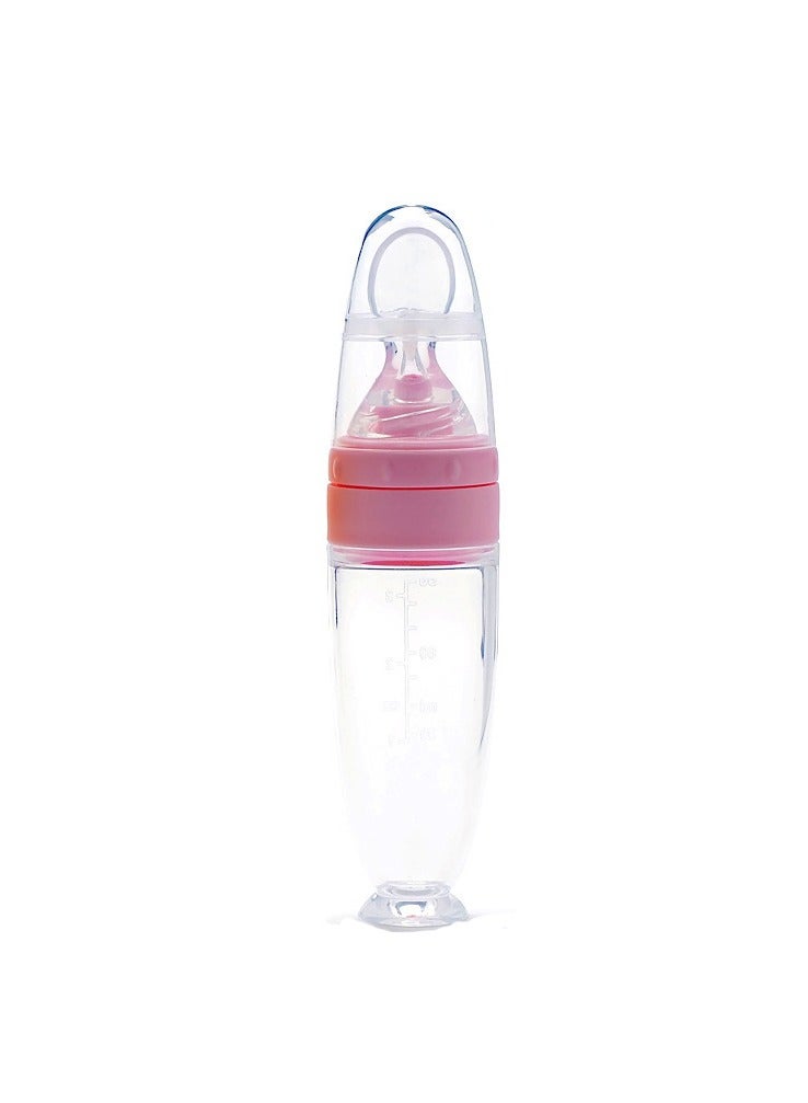 ULHYC Baby Silicone Feeding Bottle Spoon Baby Food Feeder with Standing Base for Infant Dispensing and Feeding - Image 1