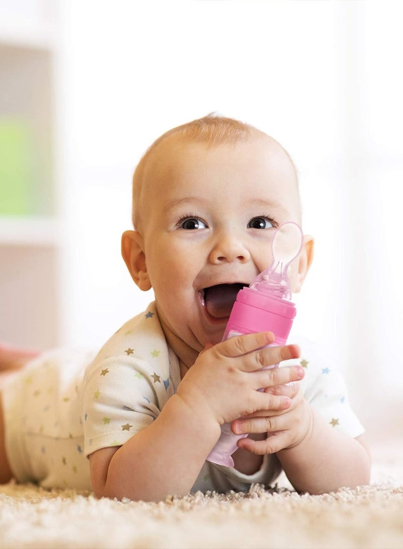 ULHYC Baby Silicone Feeding Bottle Spoon Baby Food Feeder with Standing Base for Infant Dispensing and Feeding - Image 2