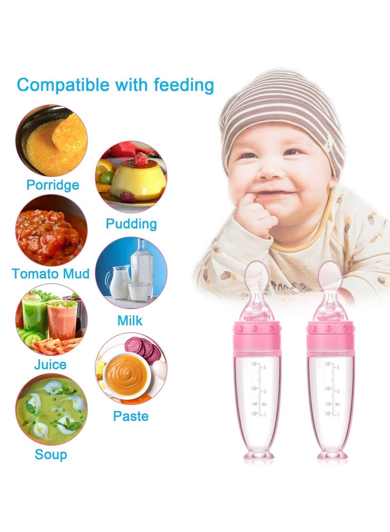 ULHYC Baby Silicone Feeding Bottle Spoon Baby Food Feeder with Standing Base for Infant Dispensing and Feeding - Image 3