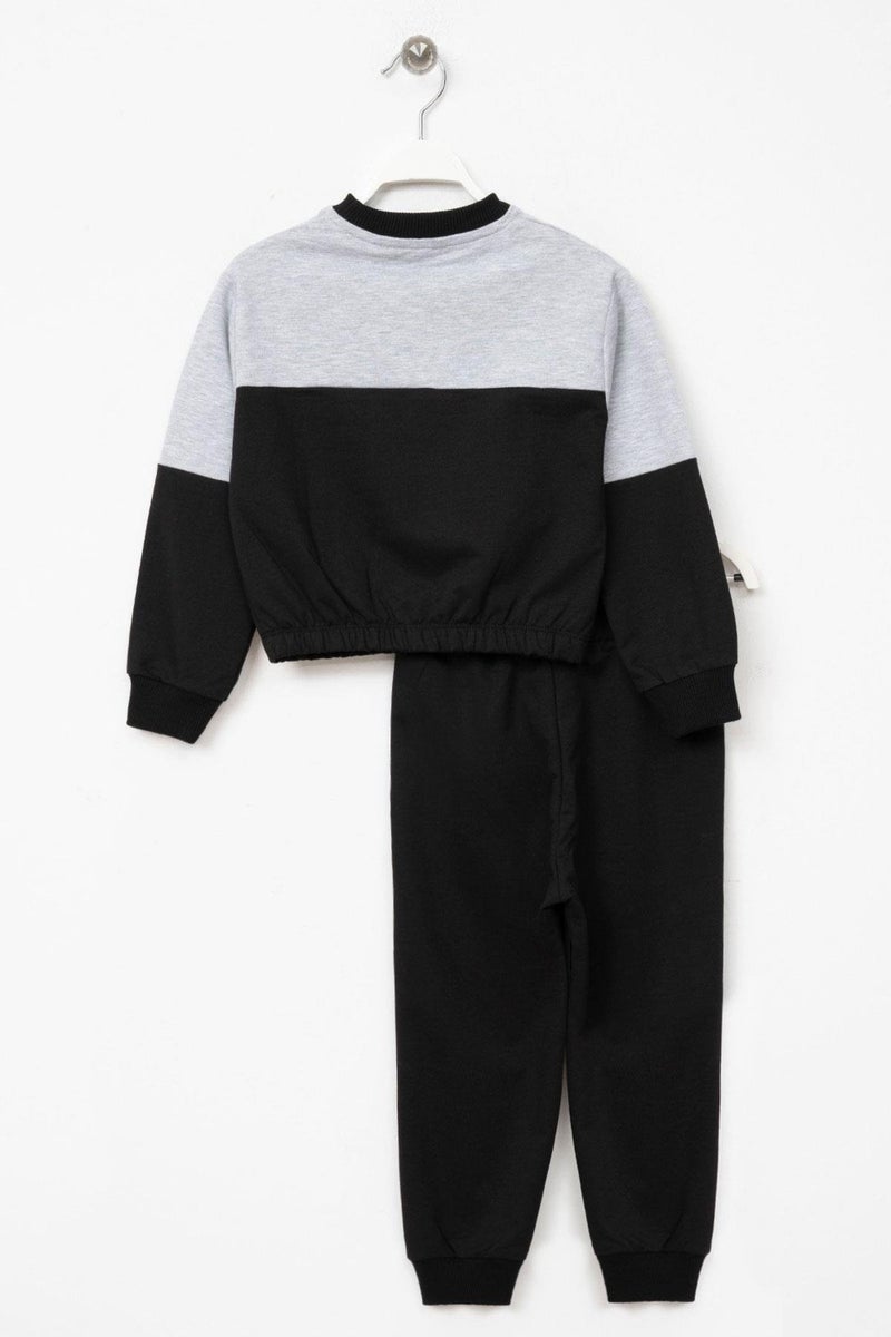 Zepkids Girls Gray Colored Girls Printed Tracksuit  - Image 2